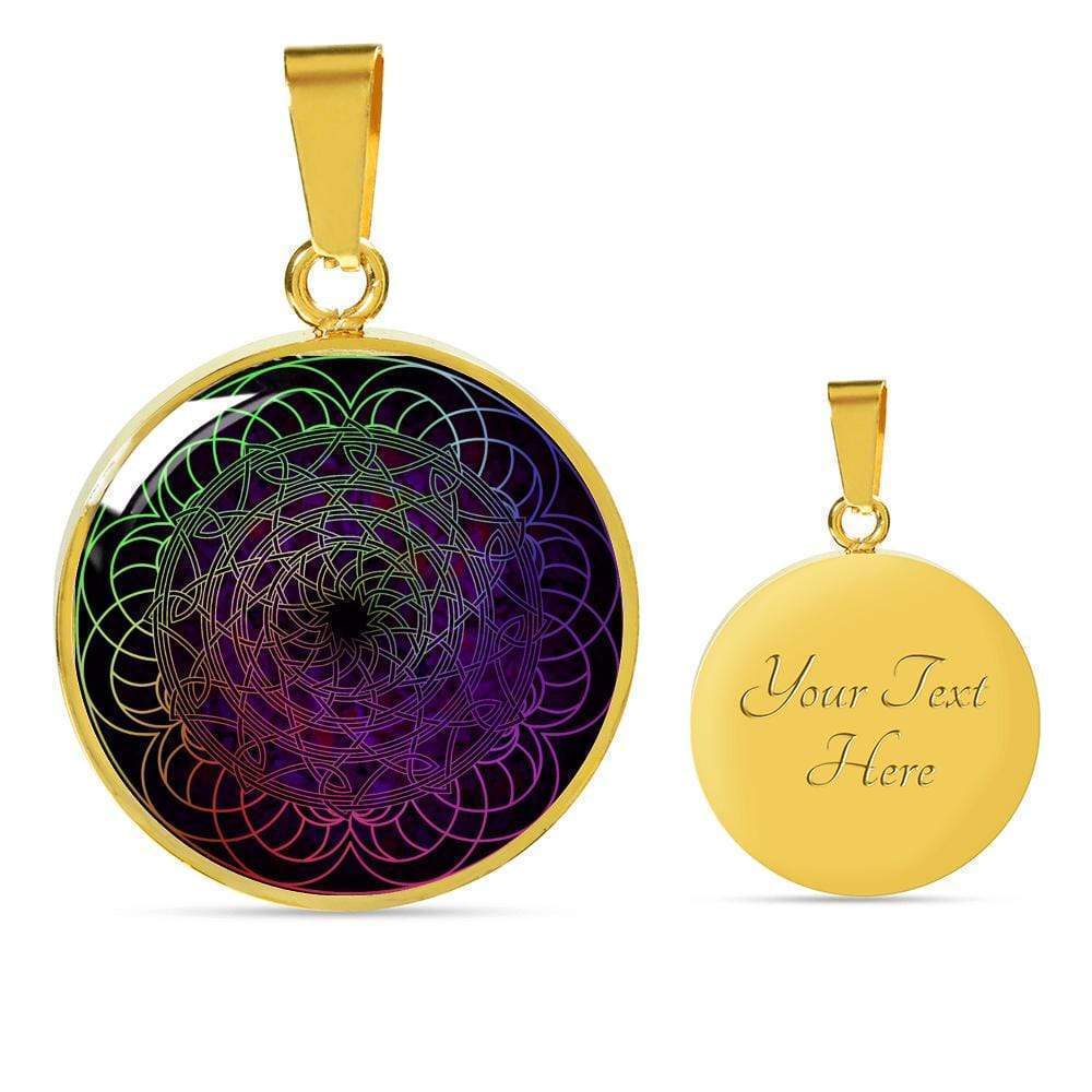 Universe Yoga Vibes Necklace Personalized Engraved Gold Circle Necklace Custom